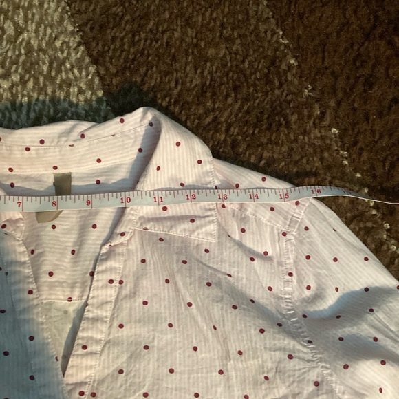 Thyme Maternity Pink Polka Dot Blouse with Relaxed Fit - Picture 10 of 13